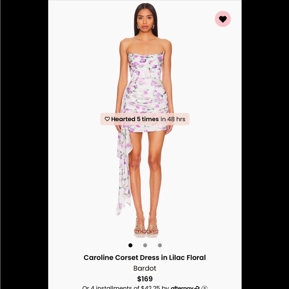 Bardot caroline corset dress in lilac floral